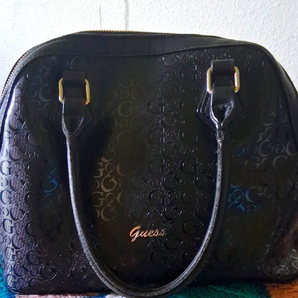 Guess Black Embossed Satchel